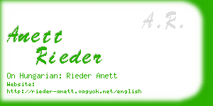 anett rieder business card